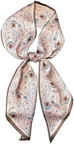 kcctoo 59” Long Silk Like Head Scarf Women's Fashion Square Neck Satin Scarfs for Bag Hair Scar... | Amazon (US)