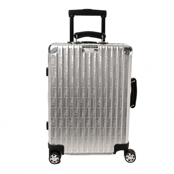 FENDI X RIMOWA Aluminum FF Print Roll Away Carry On Luggage Silver | FASHIONPHILE (US)