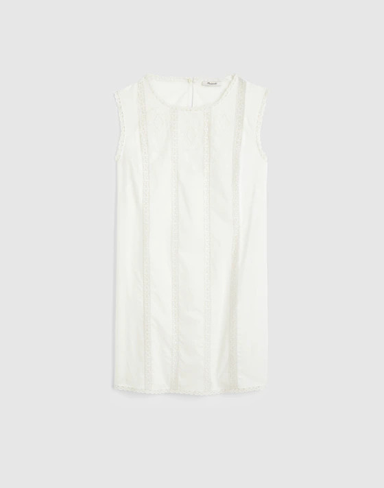 Embroidered Lace-Insert Mini Dress | Madewell