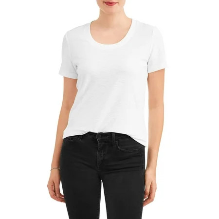 Women's Short Sleeve Textured Crewneck T-Shirt | Walmart (US)