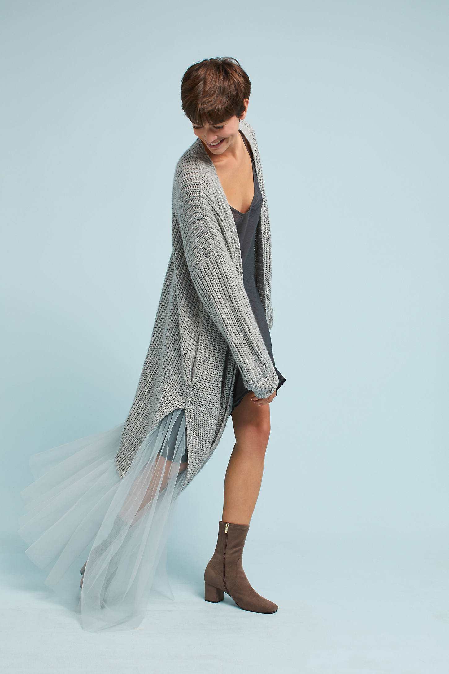Tulle Longline Cardigan | Anthropologie (US)