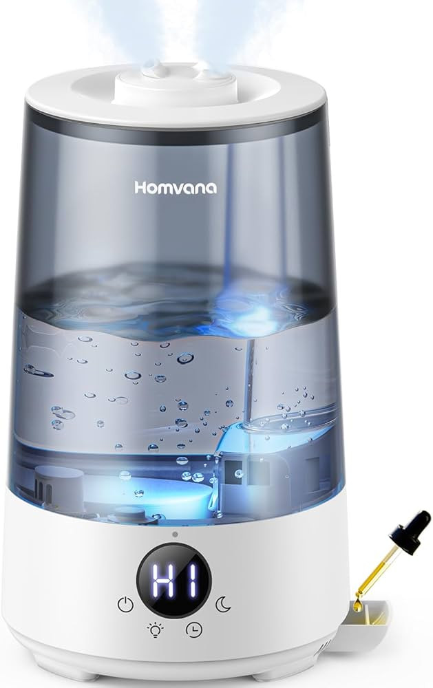 Homvana Humidifiers for Bedroom Home, 3.6 L Cool Mist Top-Fill 34H Super Long Time, Quiet 23dB, B... | Amazon (US)