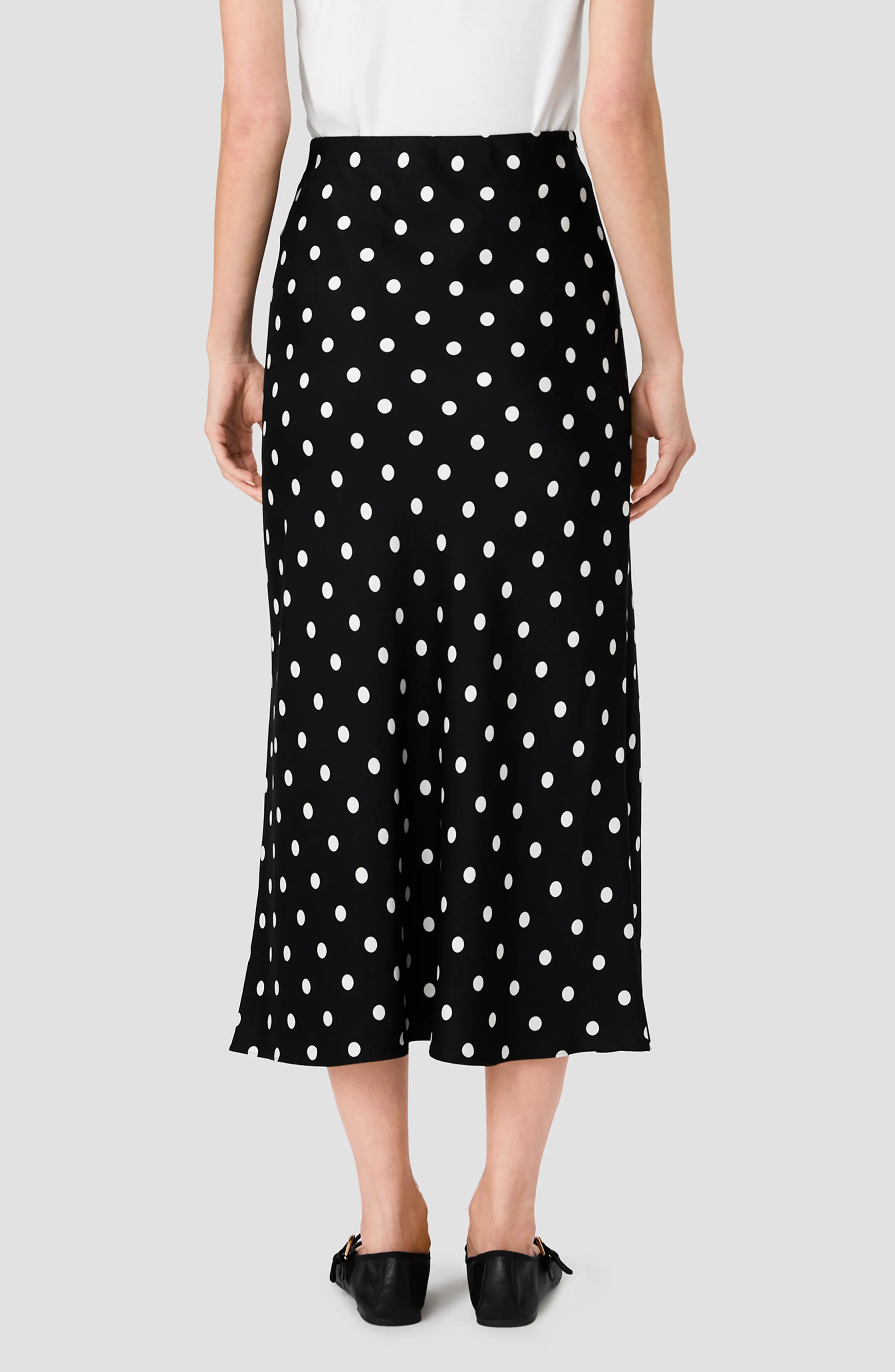 French Connection Ennis Polka Dot Satin Midi Skirt (Women) | Nordstrom | Nordstrom