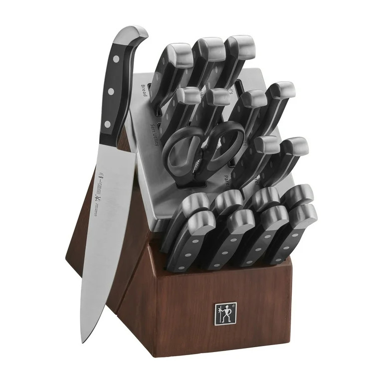 Henckels Statement 20-pc Self-Sharpening Knife Block set, Red Dark Brown block, Stainless Steel | Walmart (US)