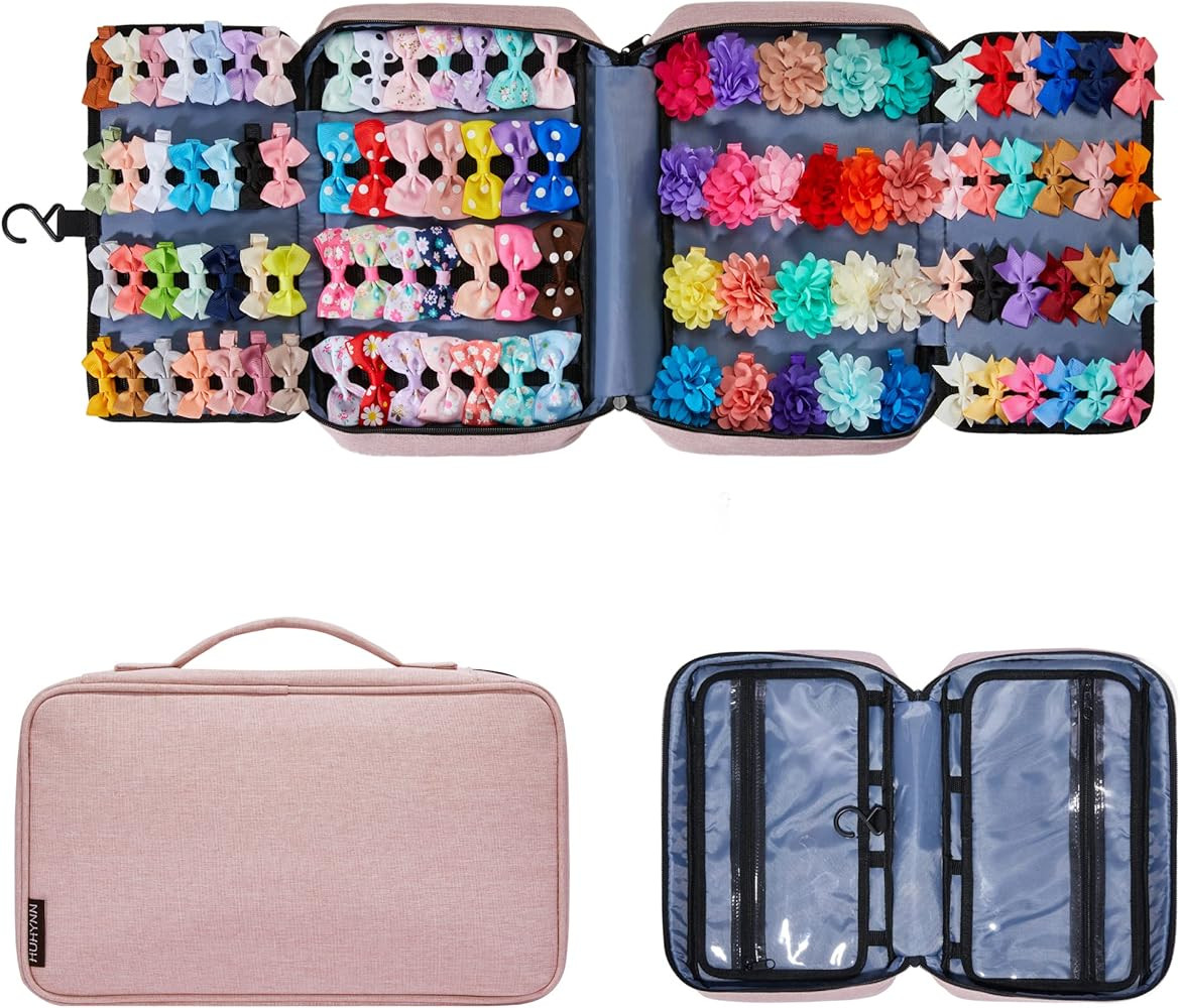 Hair Accessories Organizer for Girls, Hair Accessories Storage Bag, Hair Bow Storage Organaizer f... | Amazon (US)