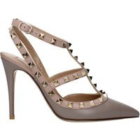 Valentino Garavani Sandals Rockstud Dames Leather Gray/Moonstone | Balardi (US & Canada)