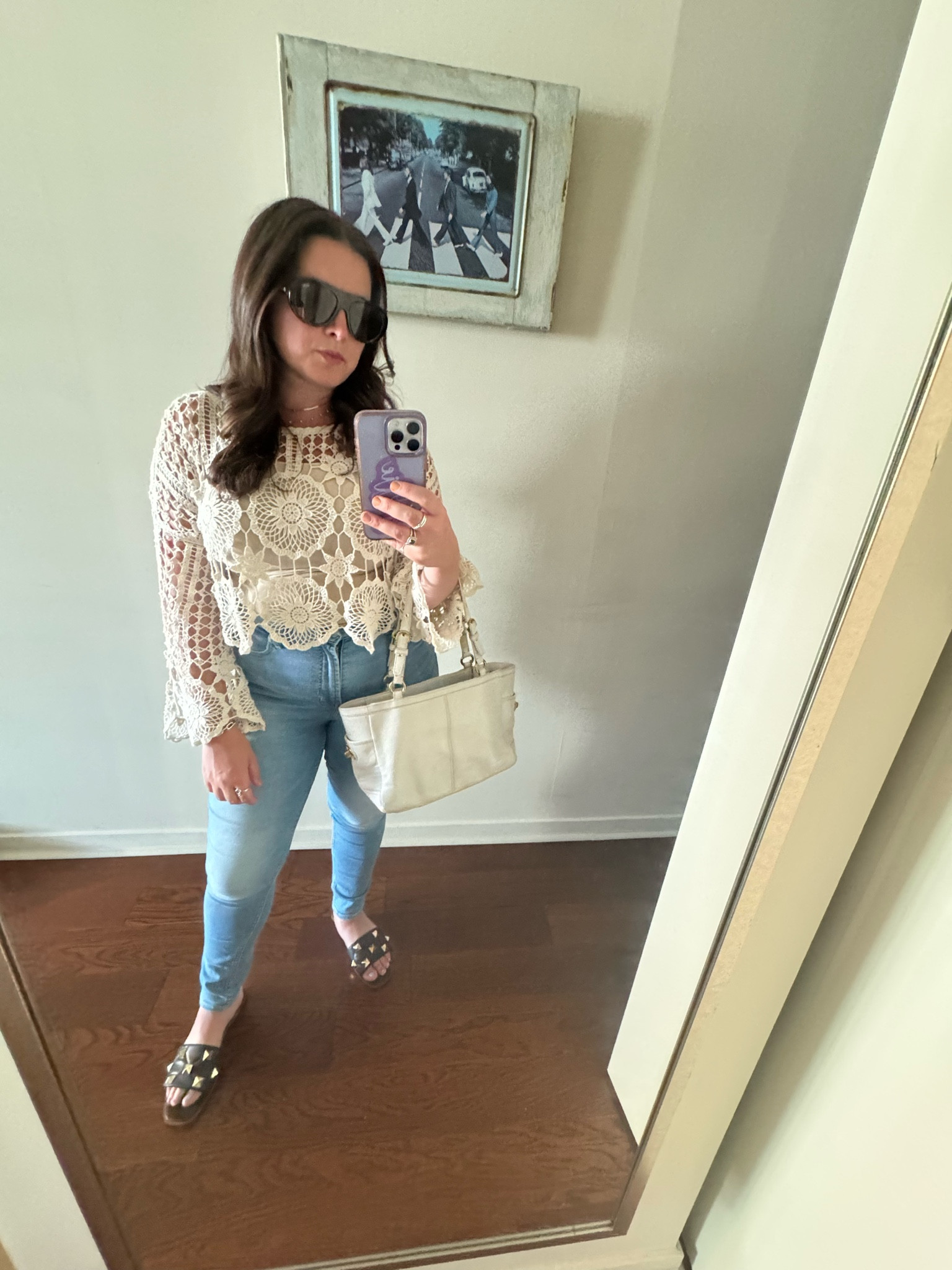 The crochet top with jeans… Perfect for a chillier summer night out. 

#LTKStyleTip #LTKSeasonal #LTKMidsize