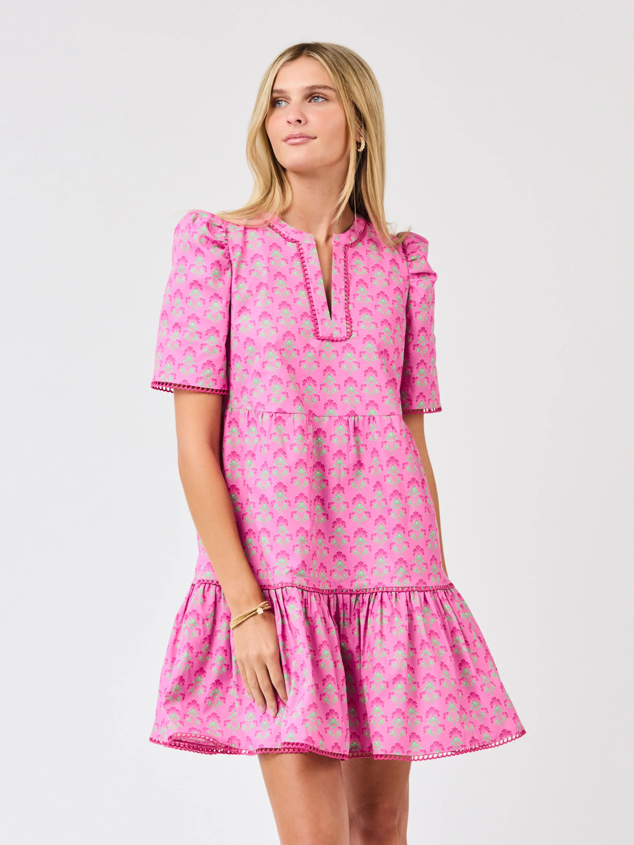 Adelyn Dress | Deco Lilies Fuchsia | Mary Square