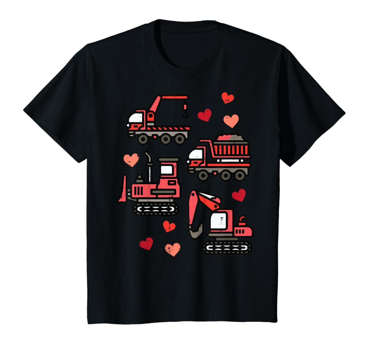 Kids Valentines Day Construction Trucks Funny Boys Kids Toddler T-Shirt | Amazon (US)