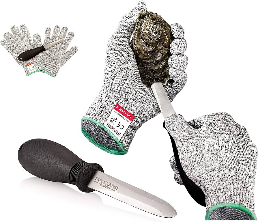 Oyster Shucking Set- High Performance Level 5 Protection Food Grade Cut Resistant Gloves with 3.5... | Amazon (US)