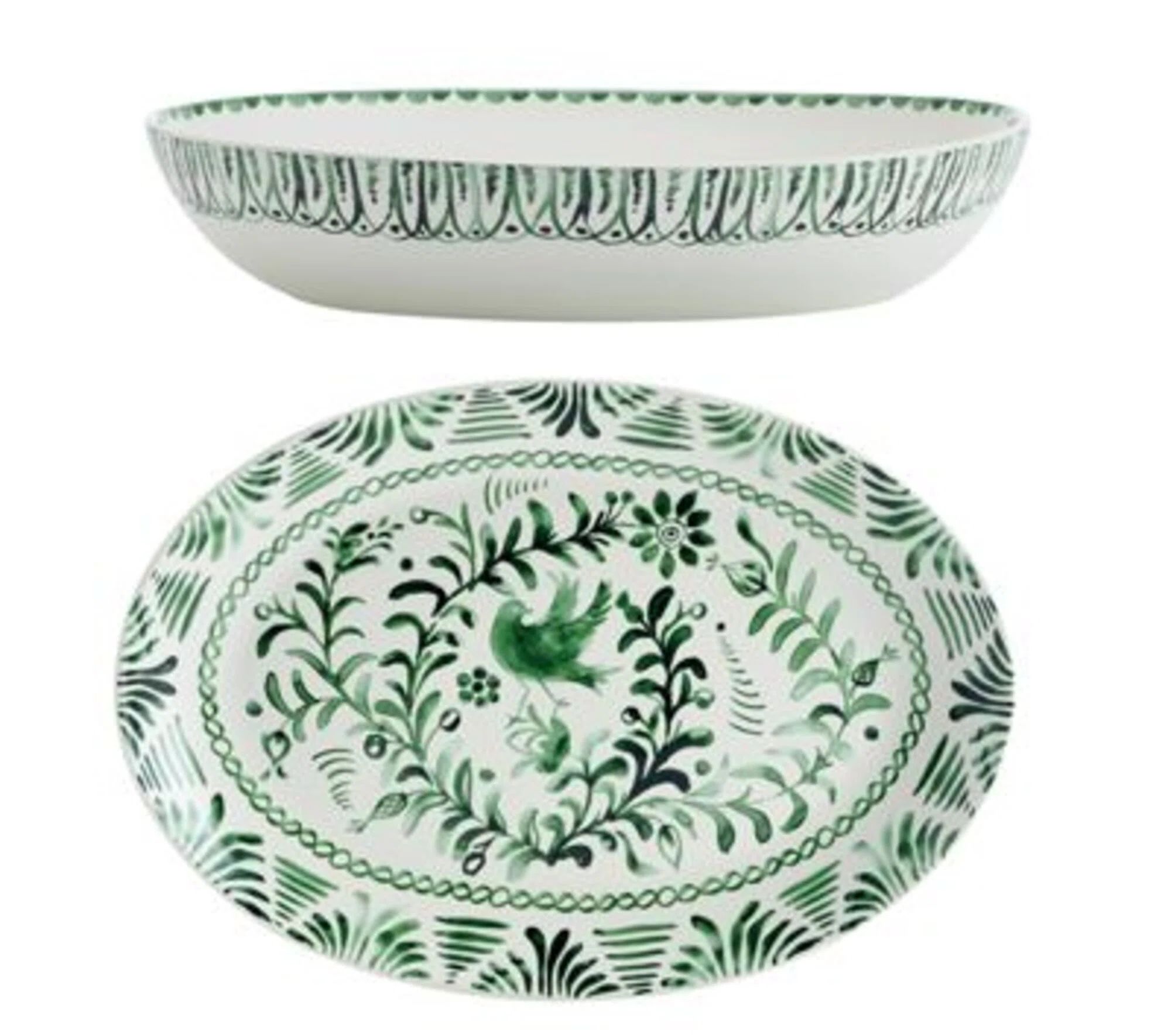 Fitz And Floyd Sicily Serve Bowl/Platter Set, Green | Wayfair | Wayfair North America