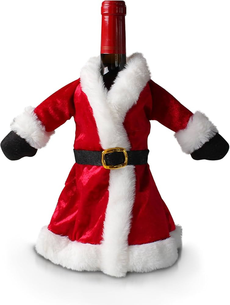 Heyiminy Christmas Wine Bottle Cover,Sweater Santa Claus Wine Bottle Covers Decorations Xmas Wine... | Amazon (US)