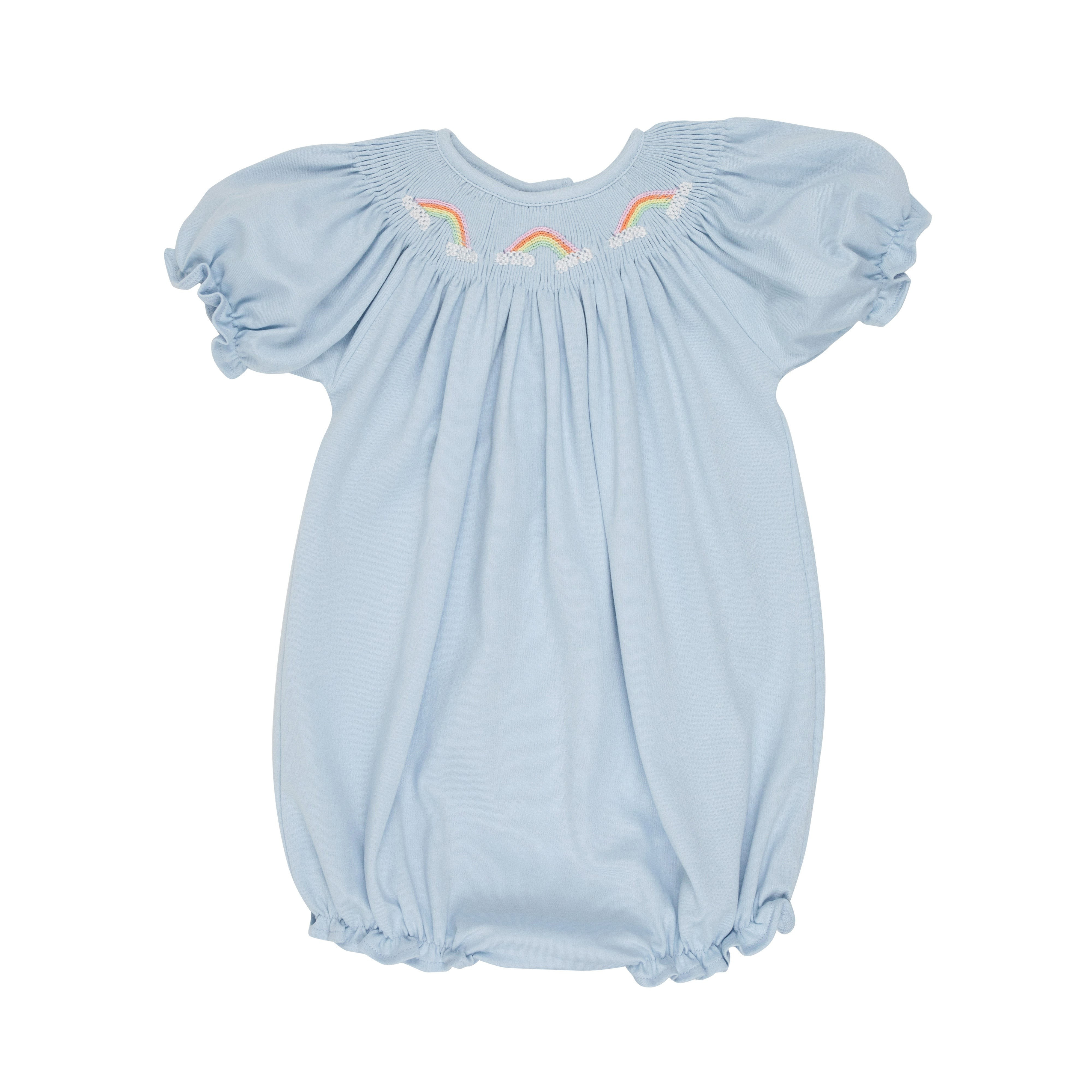 Sandy Smocked Bubble - Buckhead Blue with Rainbow Smocking | The Beaufort Bonnet Company