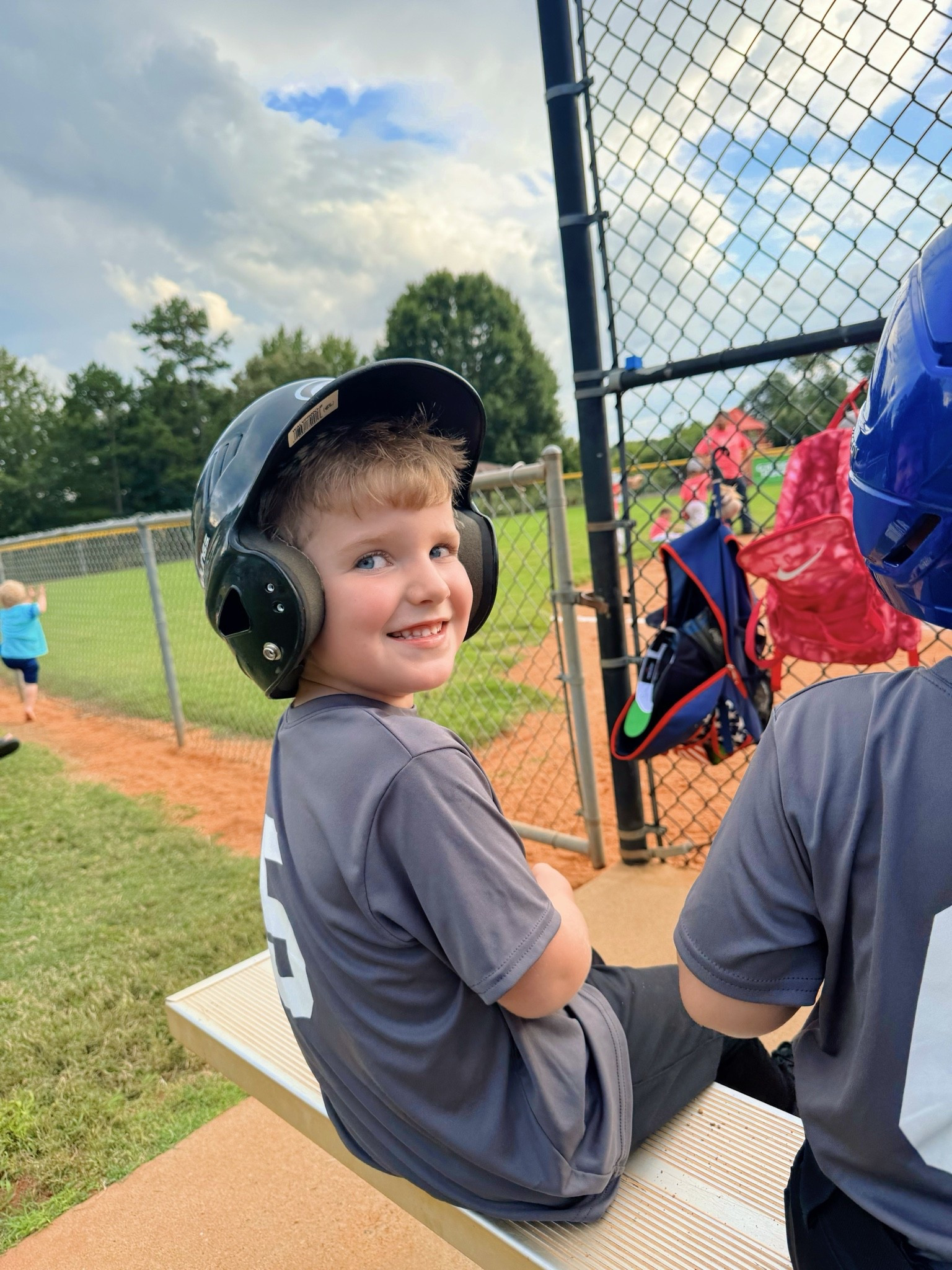 And nothing like ringing in the first day of 🍂 fall 🍂 than a BIG HIT tonight for Judson (& daddy coaching 🧢🥰) out on the ballfield ⚾️ tonight!! 🏟️ As you can tell from my excited 😆 voice (once a cheerleader 📣, always a cheerleader hehe 👧!!), I am loving every bit of my #baseballmamaera lol!!! 🤭 He hit it so hard 💨 he about knocked daddy out hahahaha 🤗 - anyhoo, that’s my boy!! 👏🏽 

I always dreamed of these days 💭… watching my handsome hubby coaching 🧢 and throwing the ball to my firstborn at the base ⚾️ and my second born watching right at the fence 🥹 - what a gift it is raising these TWO baseball lovin’ boys!!!! 😍