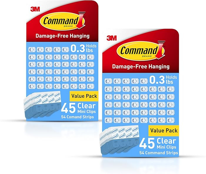 Command Indoor Mini Light Clips, Damage Free Hanging Christmas Light Clips, Mini Wall Clips for H... | Amazon (US)