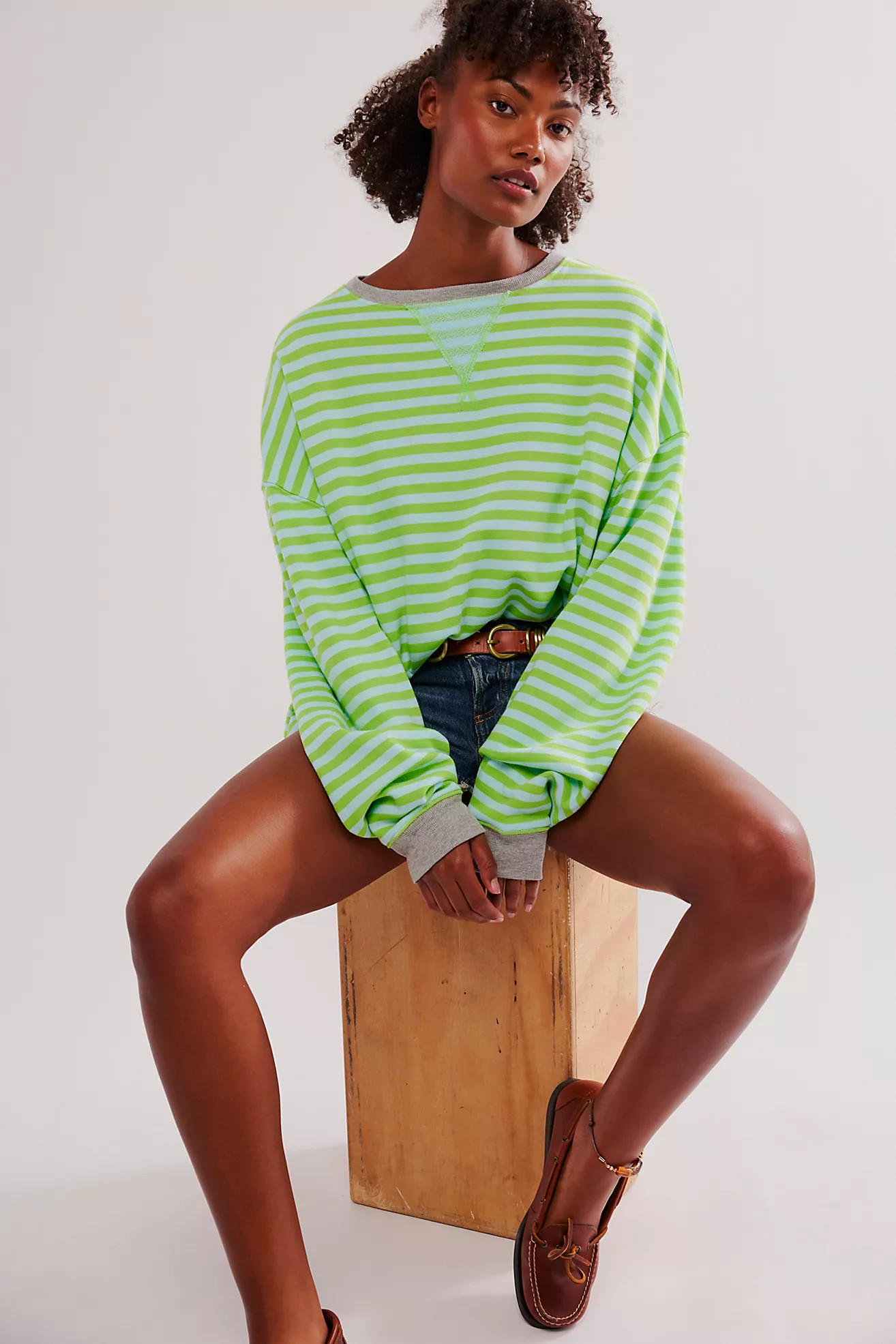 Classic Striped Oversized Crewneck | Free People (Global - UK&FR Excluded)