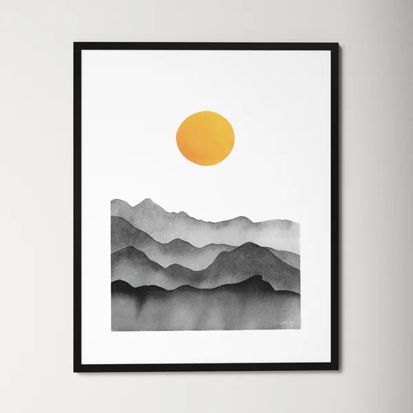Black Yellow Mountain Range Silhouette by Cat Coq - Picture Frame Graphic Art | Wayfair North America