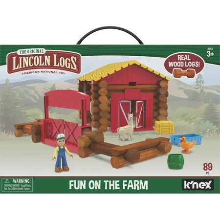 Lincoln Logs Fun on the Farm Play Construction Toys & Tools for Ages 3 & Above, Wood, 102 Pieces | Walmart (US)