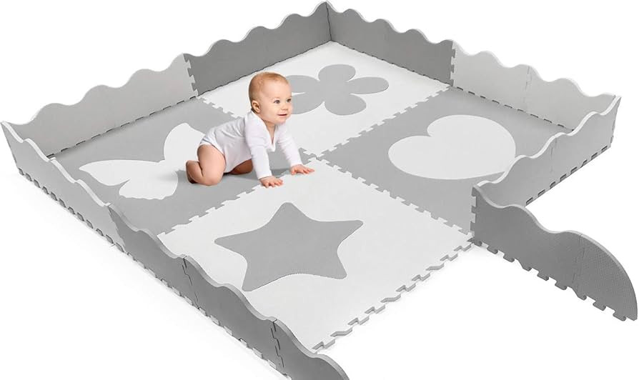 Sorbus Baby Play Mat Tiles - 61" x 61" Extra Large, Non Toxic Foam Puzzle Floor Mat for Kids, Gre... | Amazon (US)