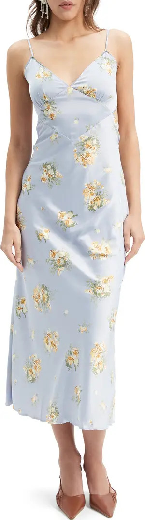 Bardot Malinda Floral Cutout Satin Slipdress | Nordstrom | Nordstrom