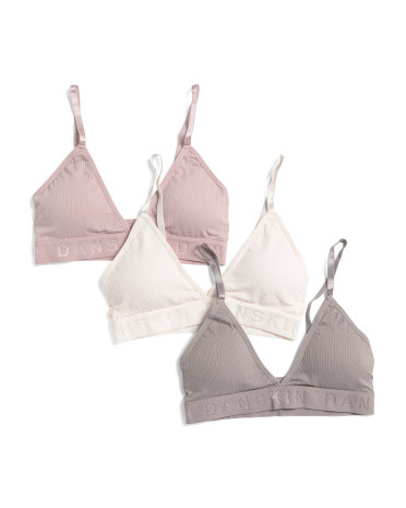 3pk Ribbed Triangle Bras | TJ Maxx