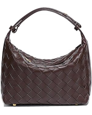 Vegan Leather Woven Hobo Bag – Mini Tote Purse, Braided Underarm Handbag for Women | Amazon (US)