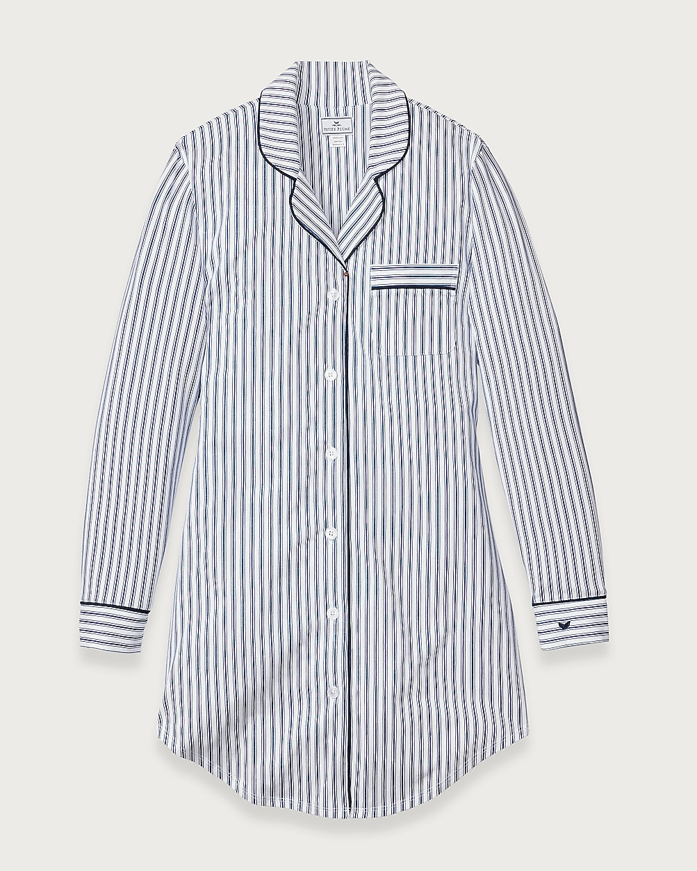 Petite Plume™ women's nightshirt in luxe Pima cotton with french ticking | J. Crew US