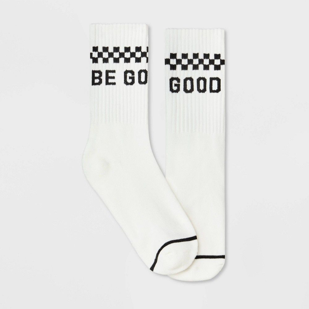 Women's Ascot + Hart Do Good Graphic Socks - White | Target