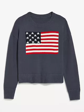 Crew-Neck Flag Sweater | Old Navy (US)