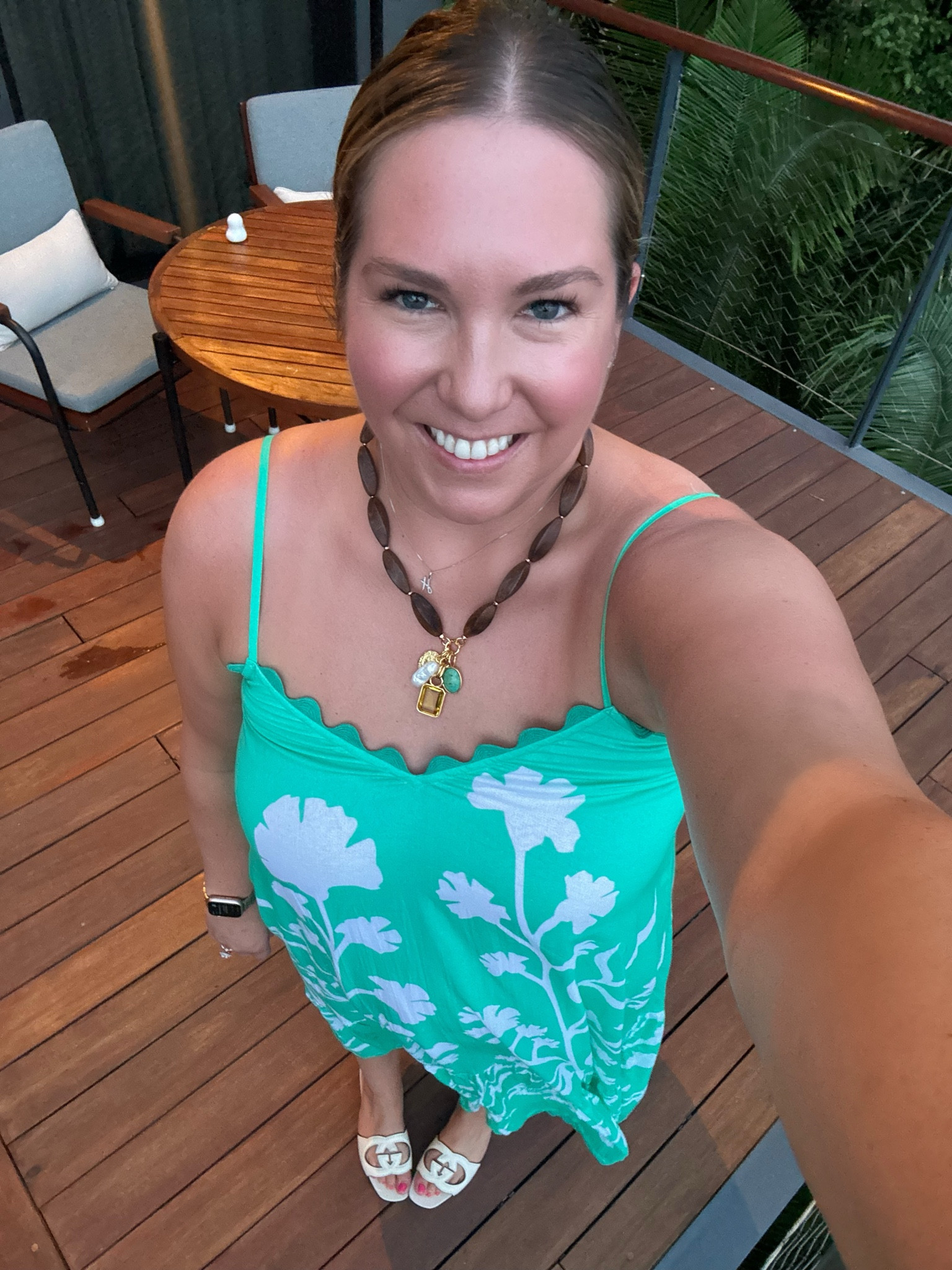 Another warm night in Mexico calls for a breezy dress. I had my eye on this one for a while and when it went of sale I had to snag it. I paired it with this gorgeous necklace with wood beads and a touch of teal color. I added my white simple sandals and was good to go  

#LTKMidsize #LTKShoeCrush #LTKTravel