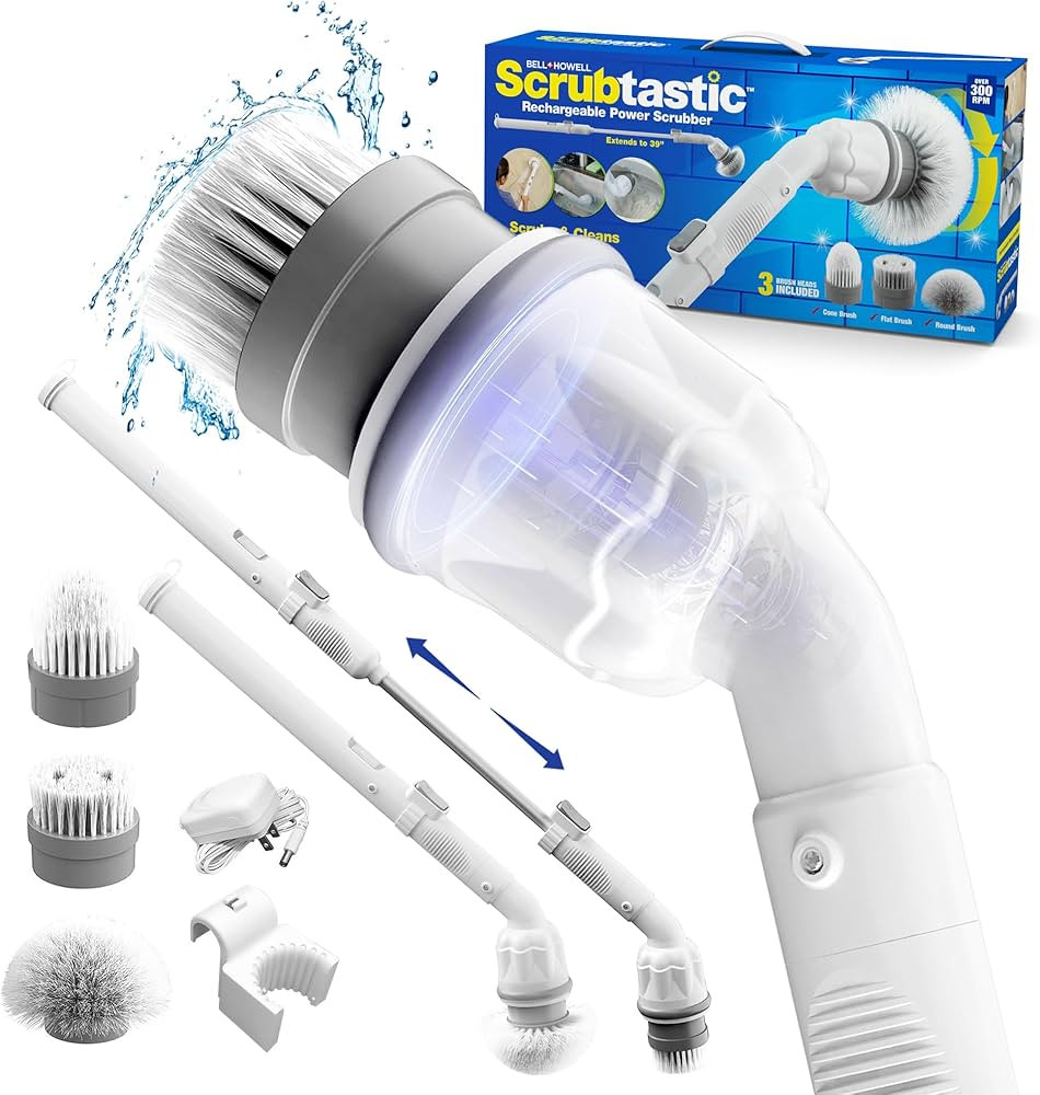Scrubtastic Electric Spin Scrubber, Rechargeable Electric Shower Cleaner & Grout Cleaner, Extenda... | Amazon (US)