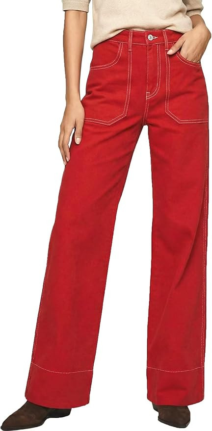 Allimy Women's High Waisted Wide Leg Baggy Front Pockets Jeans – Trendy 2026 Collection | Amazon (US)