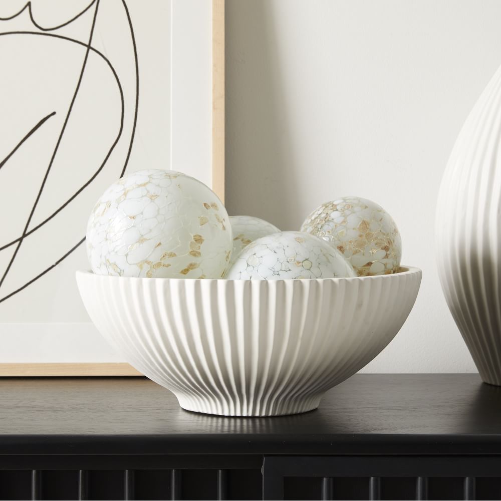 Sanibel Textured Ceramic Vases - White | West Elm (US)