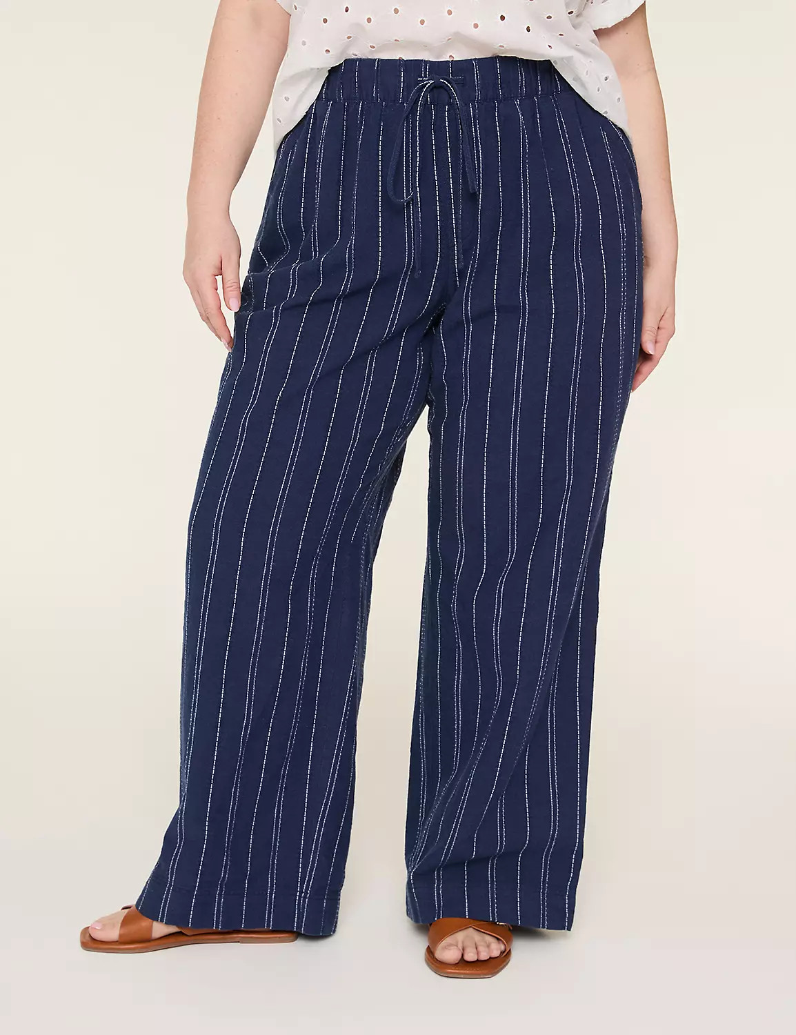 Stripe Linen Wide Leg Pant | Lane Bryant (US)