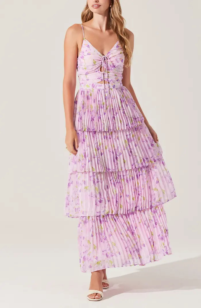 ASTR the Label Daytona Floral Pleated Tiered Dress | Nordstrom | Nordstrom