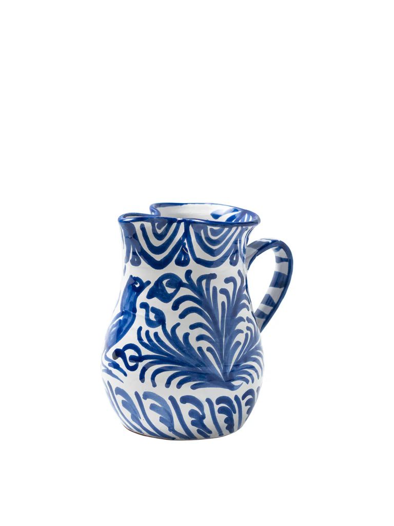 Casa Azul Small Pitcher with Hand-painted Designs | Over The Moon