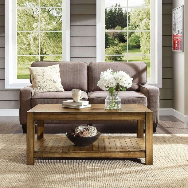Better Homes & Gardens Bryant Solid Wood Coffee Table, Rustic Maple Brown Finish - Walmart.com | Walmart (US)
