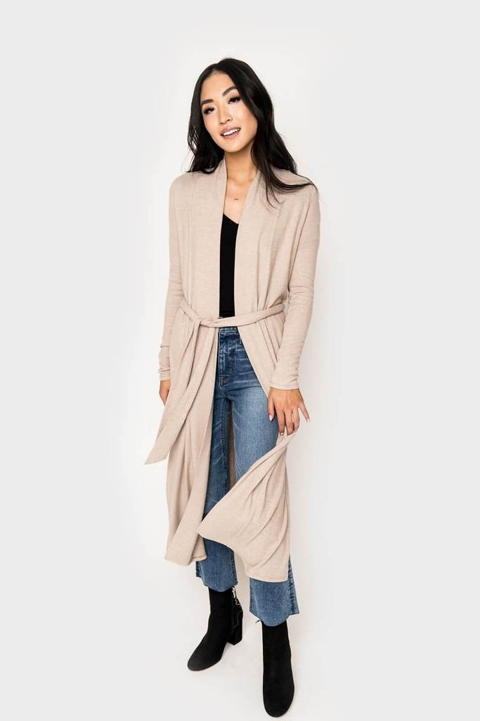 Haute Off the Rack Cozy Fleece Long Belted Cardigan | Gibson