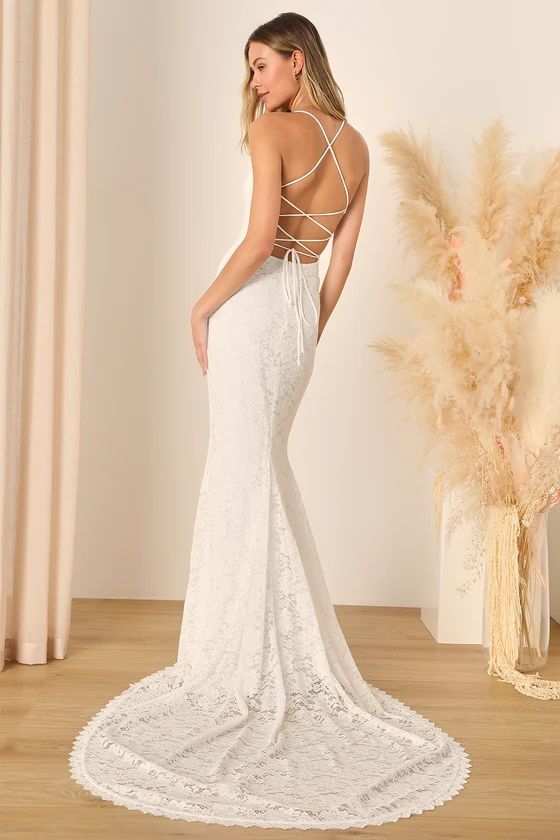 Perfectly Beloved White Lace Sleeveless Lace-Up Maxi Dress | Lulus (US)