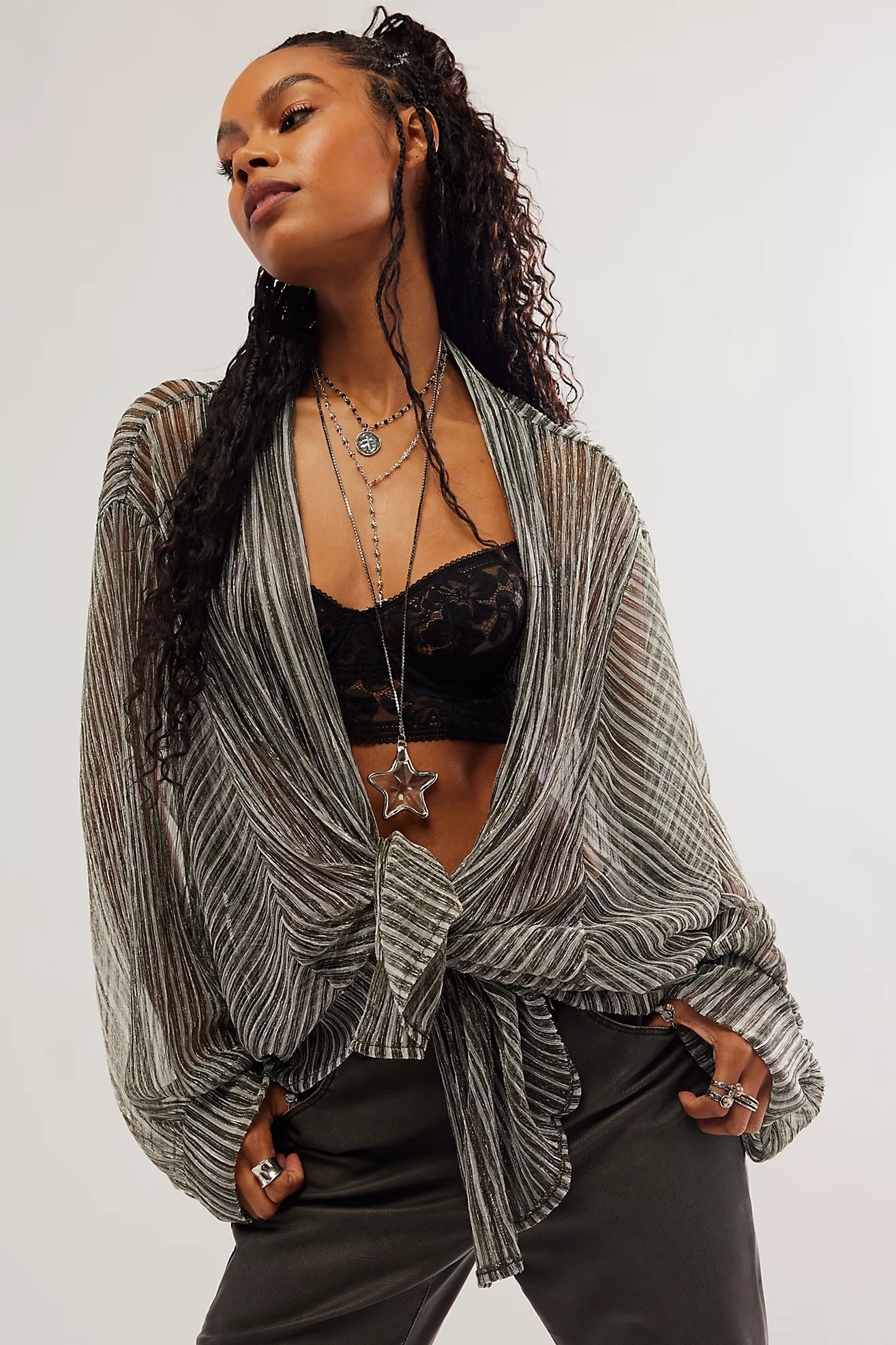 Shimmer Stripe Kimono | Free People (Global - UK&FR Excluded)