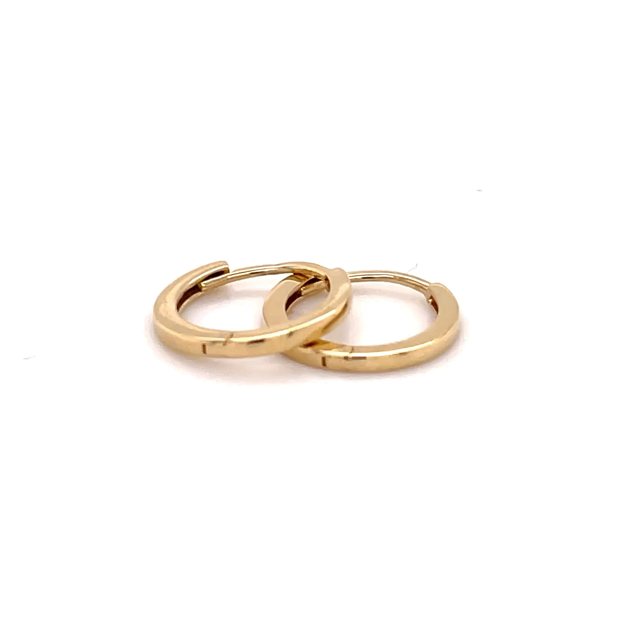 14K Gold 12mm Thin Huggie Hoop Earrings | Goldmania