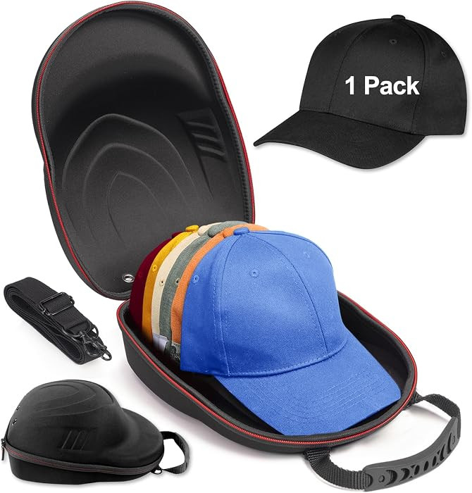 Hat Travel Case for Baseball Caps,Hard Hat Carrier Storage Case with 1 Pack Black Baseball Cap an... | Amazon (US)