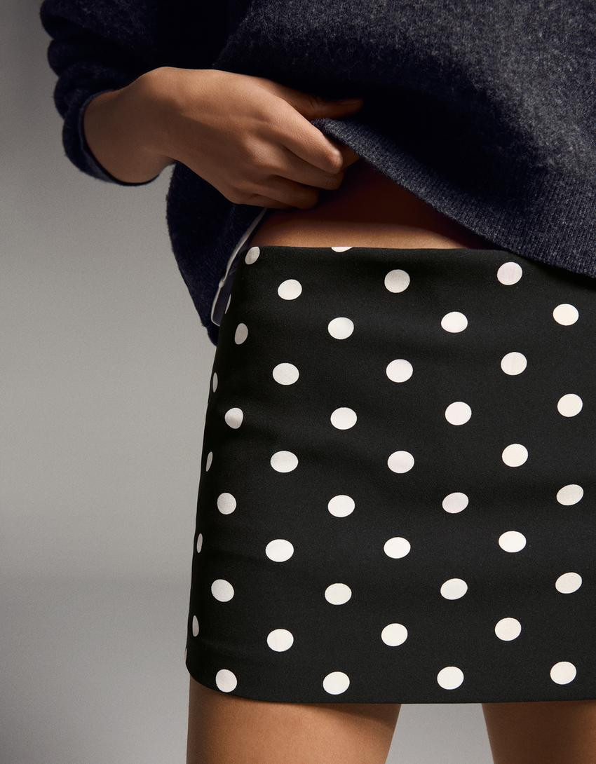 Mini skort with buckle - Women | Bershka UK