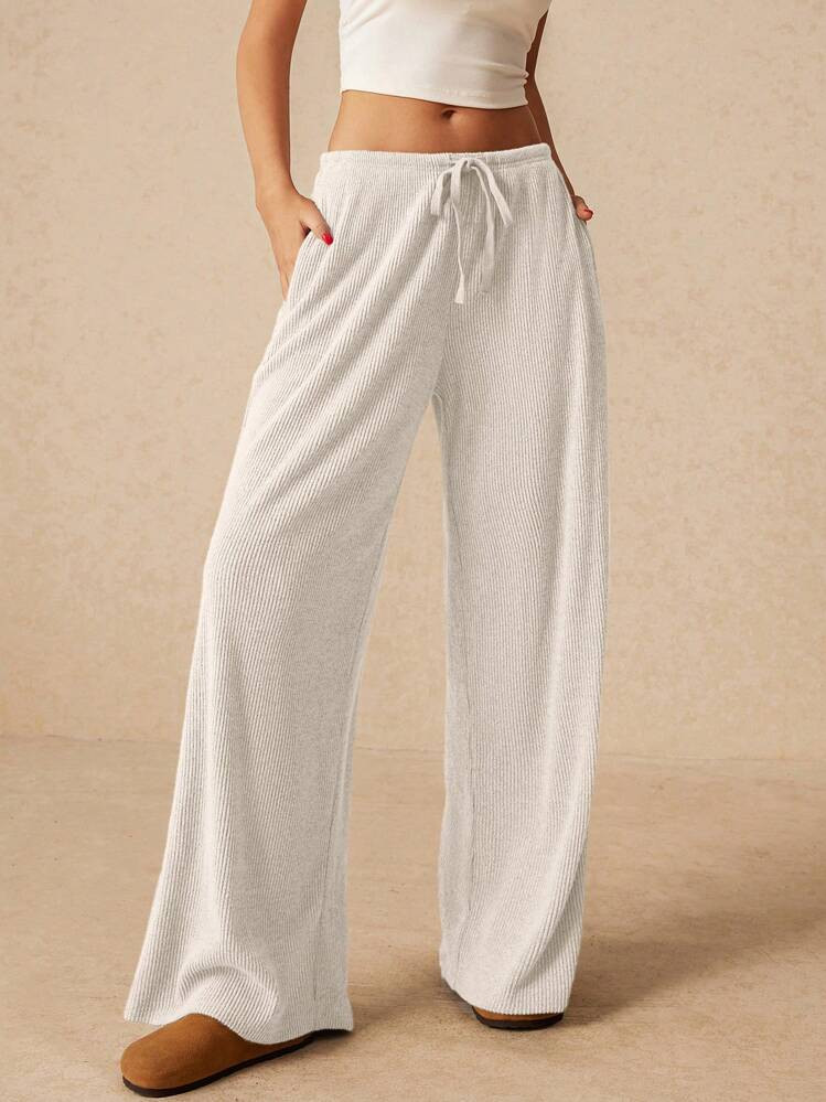Poéselle Fall Women's Clothing, Wide Leg Sweatpants, Low Rise Pants, Comfortable Pants, Casual Pants, Baggy Pants, Women's Pants, Women's Bottoms, Streetwear, Winter Clothes | SHEIN
