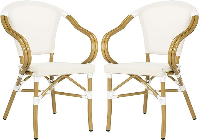 Safavieh PAT4003B-SET2 Outdoor Collection Karine Beige Stacking Arm Chair | Amazon (US)