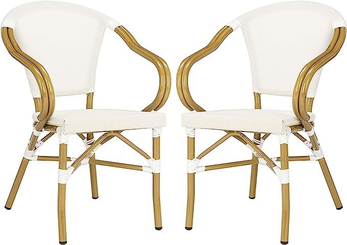 Safavieh PAT4003B-SET2 Outdoor Collection Karine Beige Stacking Arm Chair | Amazon (US)