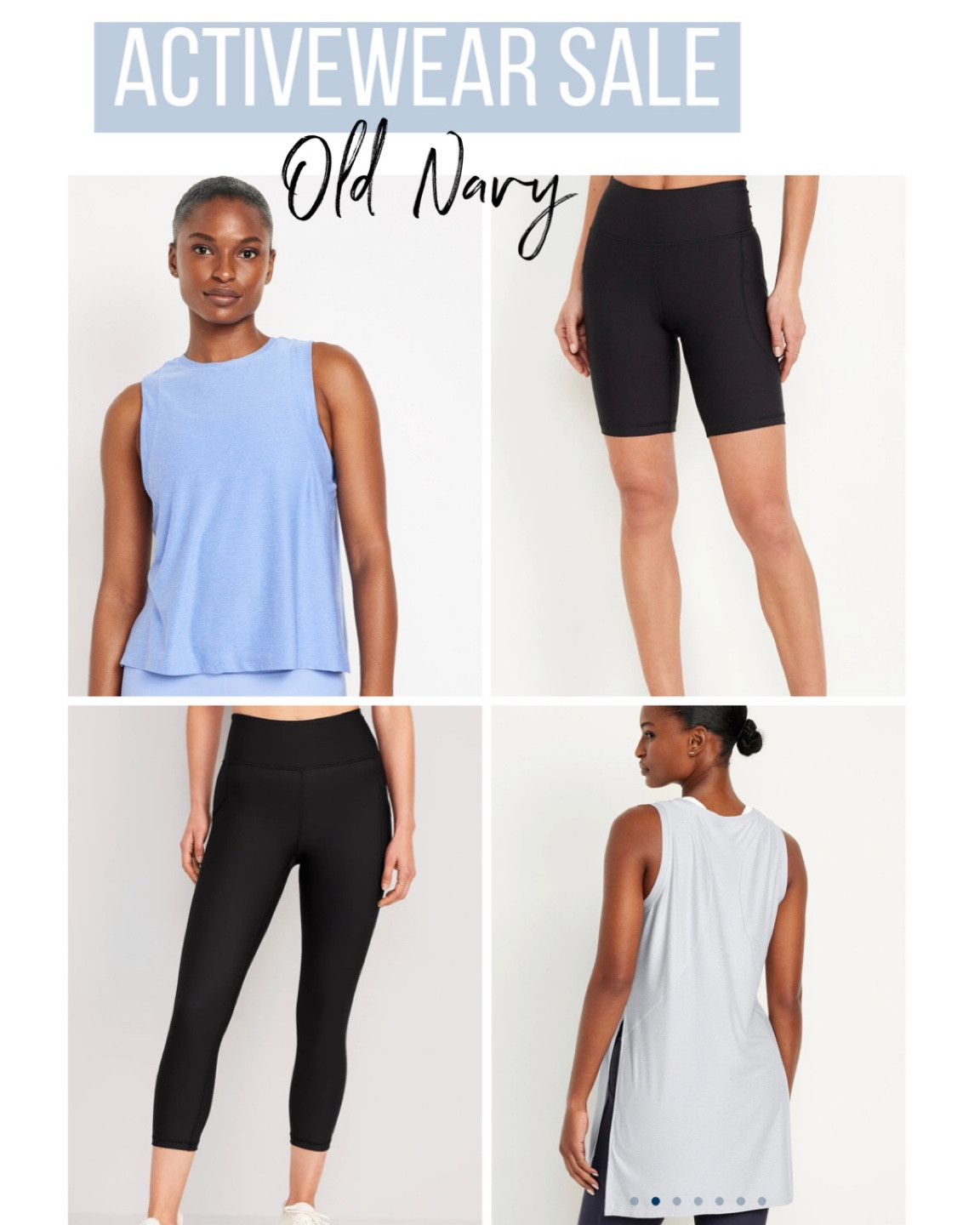Old navy womens activewear sale! Biker shorts. Black workout leggings. Exercise tunic top. Cropped workout tank. 

#LTKsalealert #LTKActive #LTKSeasonal