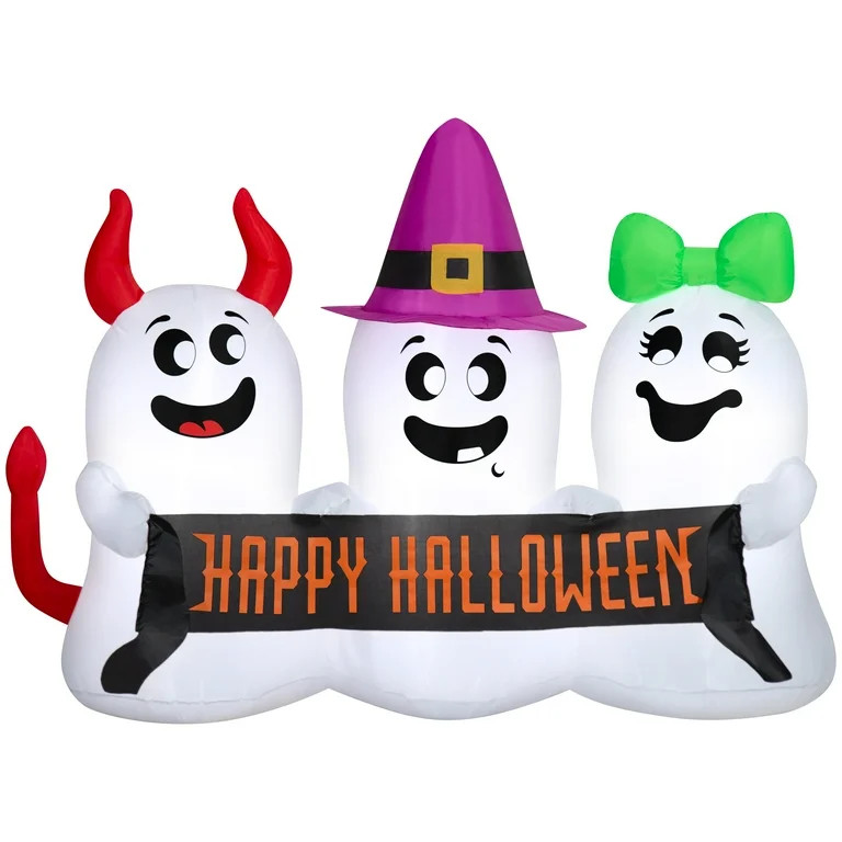 Ghost Trio with Banner, Multicolor, 5', Halloween by Way To Celebrate | Walmart (US)