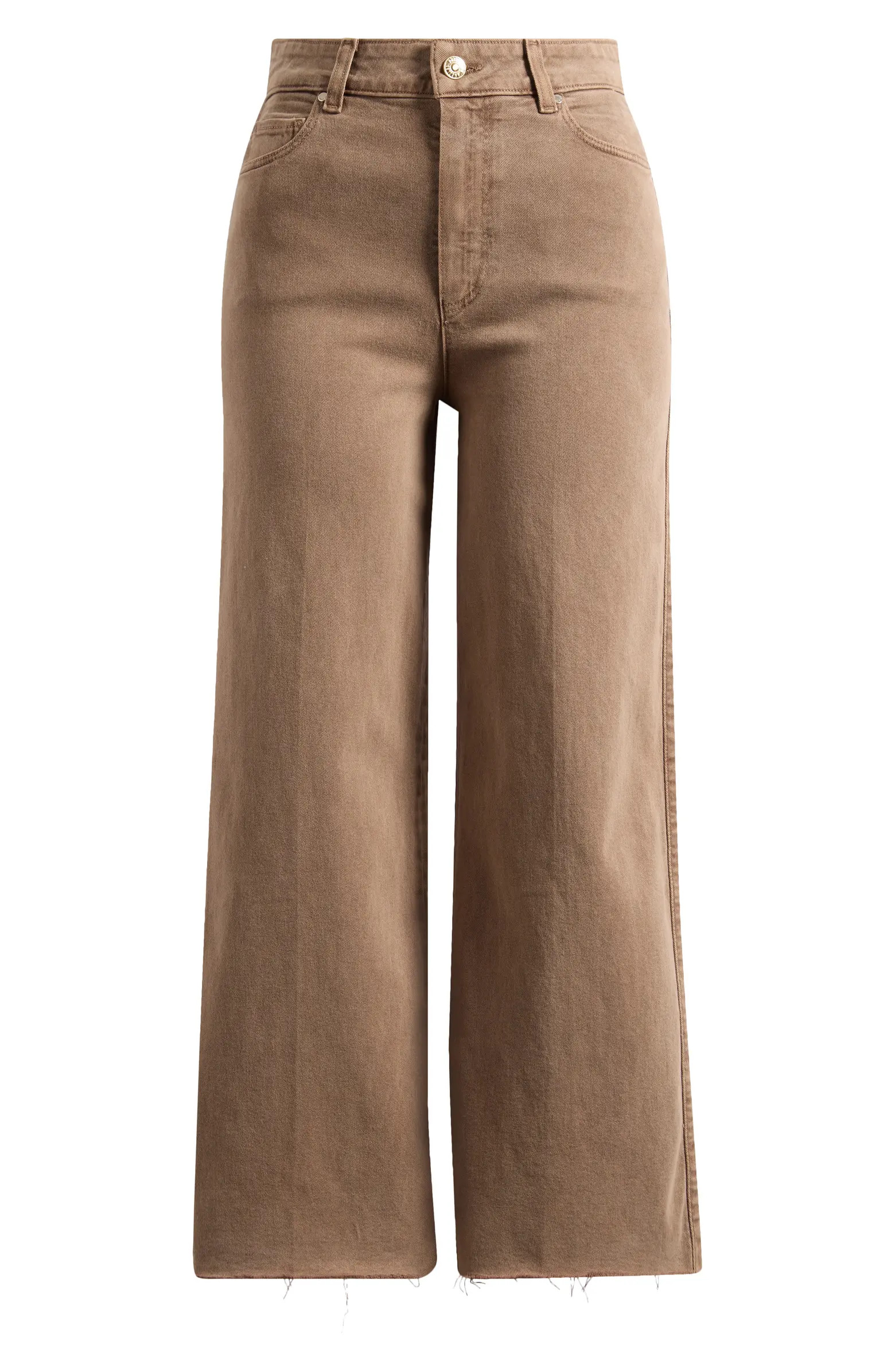 PAIGE Anessa Raw Hem High Waist Wide Leg Jeans | Nordstrom | Nordstrom