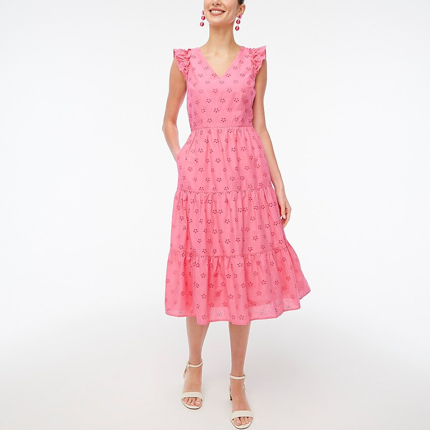 Cotton eyelet midi dress | J.Crew Factory